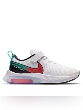 Nike Kids & Women’s AirZOOM White Sneaker with Red & Teal Accent